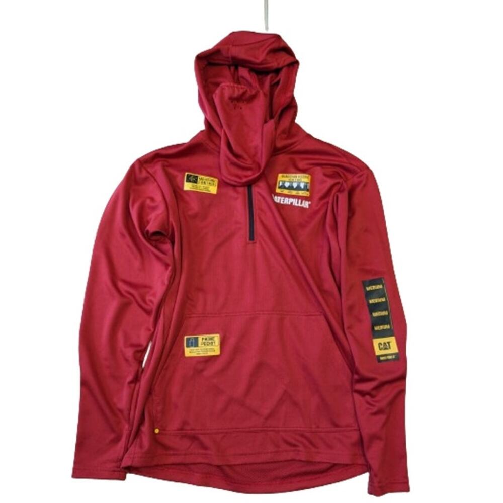 Caterpillar Guardian Quarter Zip Hoodie-Red Tide-Size Medium-NWT-C185